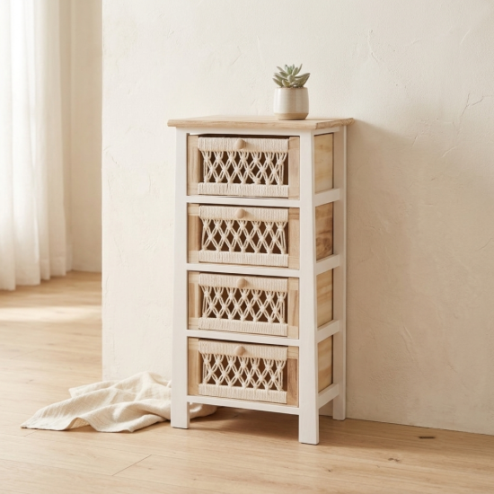Wooden Storage Cabinet - 4 Drawers
